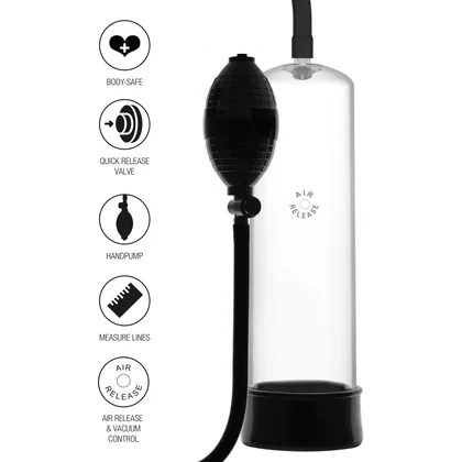 Hidden Desire Rising Star — Pompă Manuală Discretă 18 cm Negru