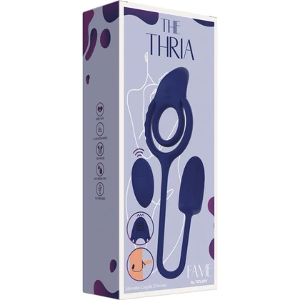 Inel Dublu ToyJoy Thria 2 Motoare Albastru