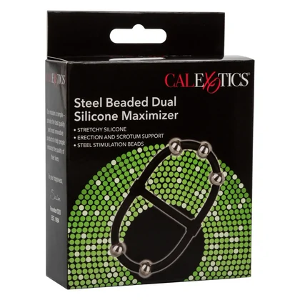 Inel Penis Beaded Dual Silicone Maximizer Negru