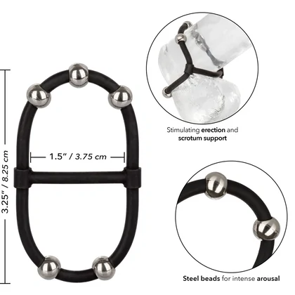 Inel Penis Beaded Dual Silicone Maximizer Negru