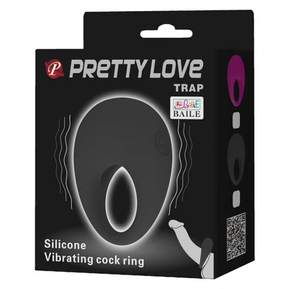 Inel Penis Cu Vibrații Pretty Love Trap Negru