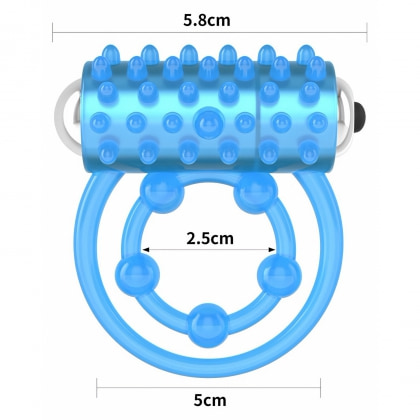 Inel Penis Lumino Play Vibrating Albastru