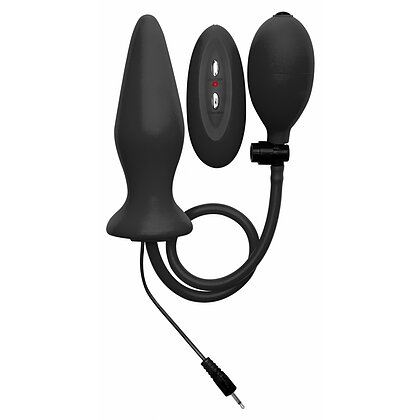 Inflatable Vibrating Silicone Plug Negru