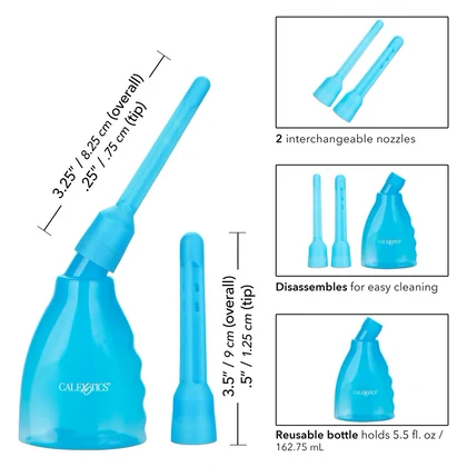 Irigator Anal Și vaginal CalExotics 162 ml, Albastru
