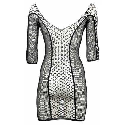 Le Desir Duo Net Sleeved Mini Dress Negru S-L