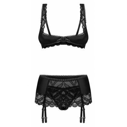 Set Obsessive Lecille 3 Piese Negru S-M