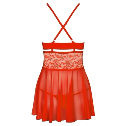 Lenjerie Babydoll Obsessive 838-BAB Roșu L-XL