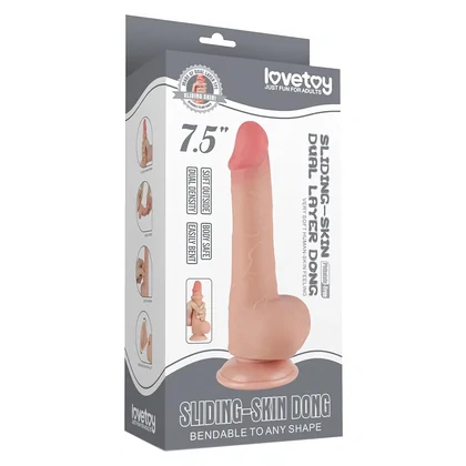 LoveToy Dildo Piele Mobilă 19cm cu Ventuză