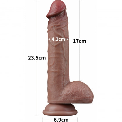 LoveToy Dildo silicon Dublu Strat 23,5 cm Realism Ultra Maro