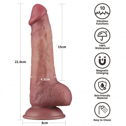 LoveToy Dual 21,5 cm – Densitate Dublă, 10 Vibraţii