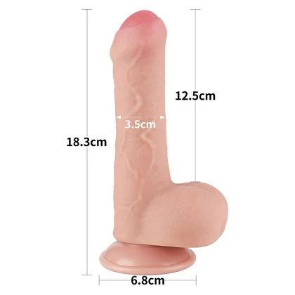 LoveToy Sliding Skin 18.3cm — Realist, Ventuză Detașabilă