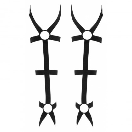 Manșete Leg Harness Obsessive Negru