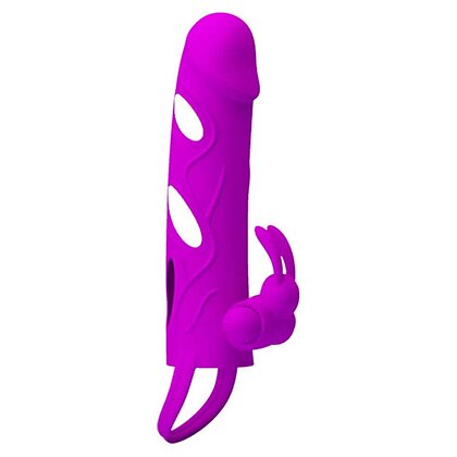 Manșon Cu Vibrator Iepuraș Și Inel Mov