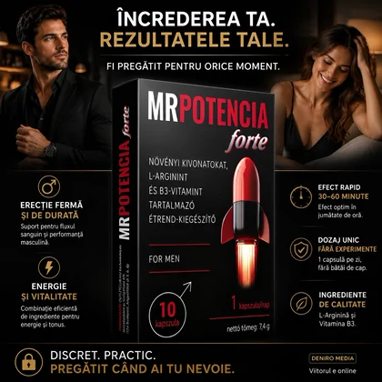 MrPotencia Forte — 10 Capsule Pentru Erecție și Potență