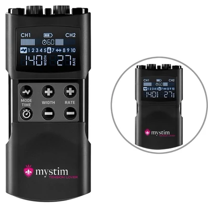 Mystim Tension Lover 2, EStim Reîncărcabil cu 2 Canale Negru