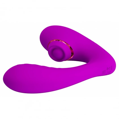 Nauty Stimulare Dublă 10 Vibrații Vaginale 7 Pulsații Clitoris Roz