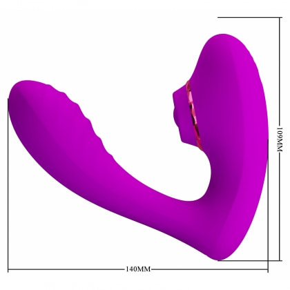 Nauty Stimulare Dublă 10 Vibrații Vaginale 7 Pulsații Clitoris Roz