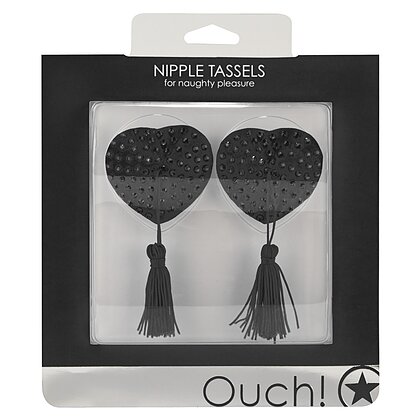 Nipple Tassels Heart Negru