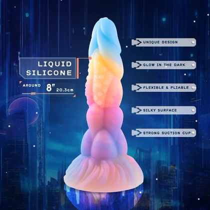 NMC Monster 20,3 cm — Dildo Silicon Fosforescent Multicolor