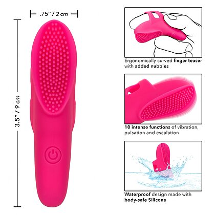 Nubby Vibe Roz – Stimulator Deget 10 Moduri, Reîncărcabil