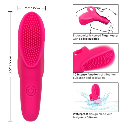 Nubby Vibe Roz – Stimulator Deget 10 Moduri, Reîncărcabil