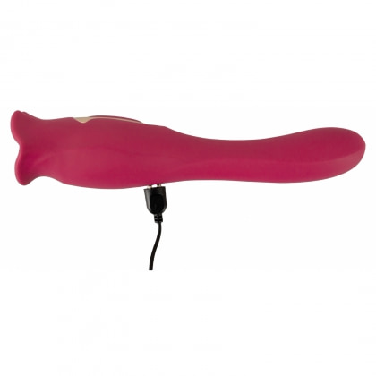 Oral Fun L – Vibrator 2 în 1, 10 Moduri, Reîncărcabil Roz