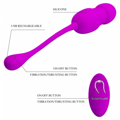Ou Vibrator Reîncărcabil 12 Moduri cu Telecomandă Mov