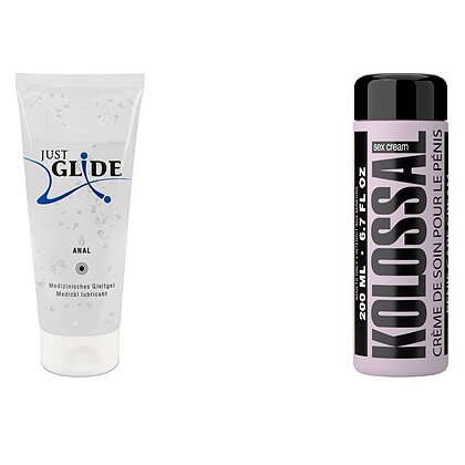 Pachet Cremă Mărire Penis Kolossal 200ml + Lubrifiant Just Glide Anal 200ml