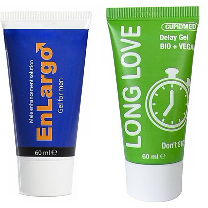 Pachet Cremă Mărirea Penisului Enlargo 100ml + Gel Ejaculare Precoce Long Love 50ml