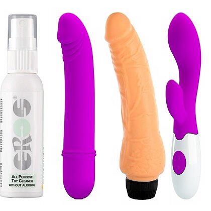 Pachet Extaz Total: 3 Vibratoare + Igienă