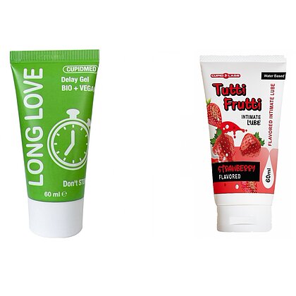 Pachet Gel Ejaculare Precoce Long Love 50ml + Lubrifiant Sex Oral Căpșuni 100ml