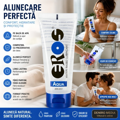 Pachet Lubrifiant Eros Aqua 200ml + Gel Ejaculare Prematură Bull Power Delay 30ml