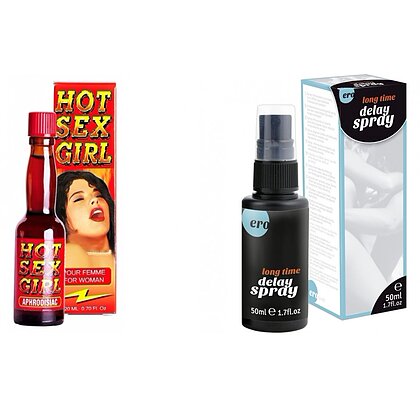 Pachet Spray HOT Delay 50 ml + Afrodisiac Hot Sex Girl 20ml