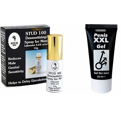 Pachet Spray Stud 100 Original + Gel Marirea Penisului Mr XXL Gel 50ml