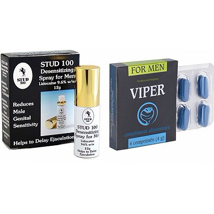 Pachet Spray Stud 100 Original + Pastile Potență Viper FR 4 capsule