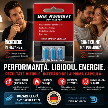 Pastile Potență Doc Hammer Pop-Master 3buc