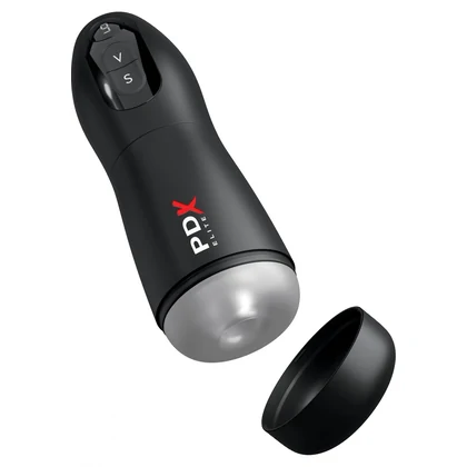 PDX Elite Masturbator Automat 7 Vibrații 7 Sucțiuni Reîncărcabil Negru