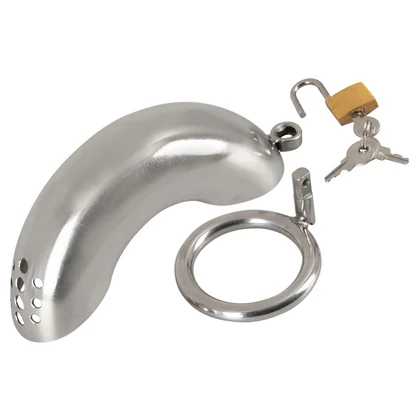 Penis cage curved Argintiu