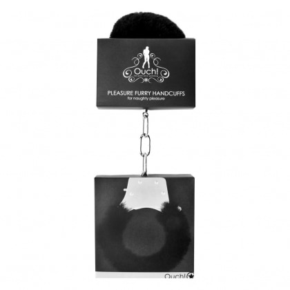 Pleasure Handcuffs Furry Negru