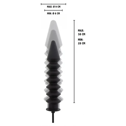 Plug Anal Gonflabil Hidden Desire — Striații Negru 28cm