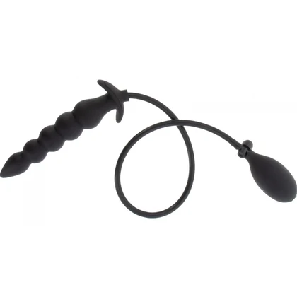 Plug Anal Gonflabil Striat Negru - 18.5–23 cm