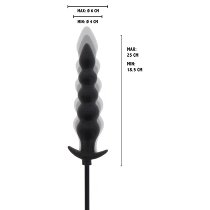 Plug Anal Gonflabil Striat Negru - 18.5–23 cm