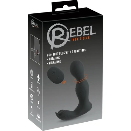 Plug Anal RC 2 Funcții, Rotativ și Vibrant Negru