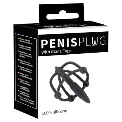 Plug De Penis Cu Cușcă Pentru Cap Negru