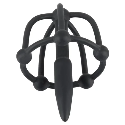 Plug De Penis Cu Cușcă Pentru Cap Negru