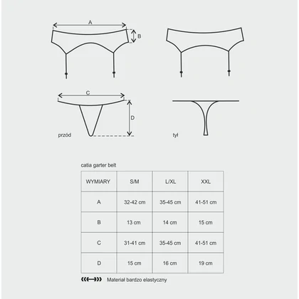 Portjartier Obsessive Catia Negru L-XL