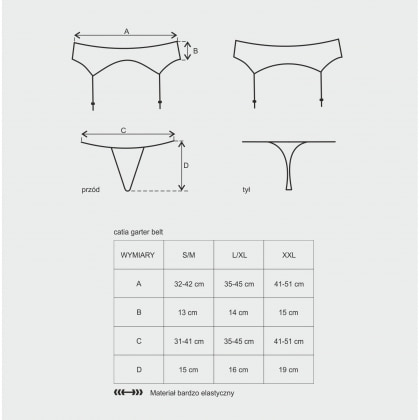 Portjartier Obsessive Catia Negru L-XL