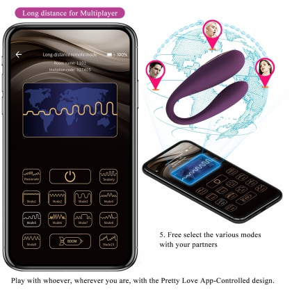 Pretty Love August Vibrator cu Aplicație 12 Funcții Mov