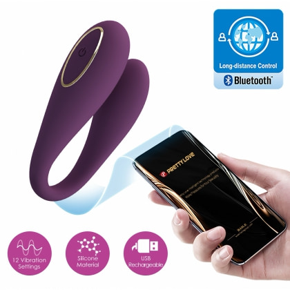 Pretty Love August Vibrator cu Aplicație 12 Funcții Mov