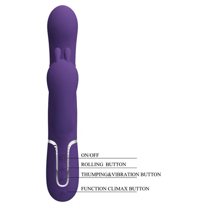 Pretty Love Cammy Vibrator Triplu Reîncărcabil Mov